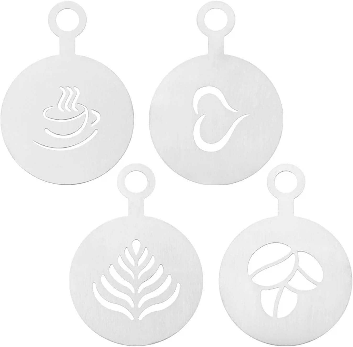 Stainless Steel Coffee Stencil Latte Cappuccino Barista Art Stencils Cake Paint Baking Mold Decoration Tool(3Pcs)
