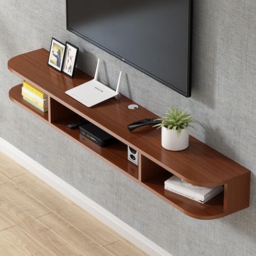 Generic - Meuble TV flottant – Étagère murale de divertissement avec gestion des câbles cachés – Meuble TV flottant moderne blanc pour lecteur DVD et boîte de diffusion en continu – Décoration d'intérieur