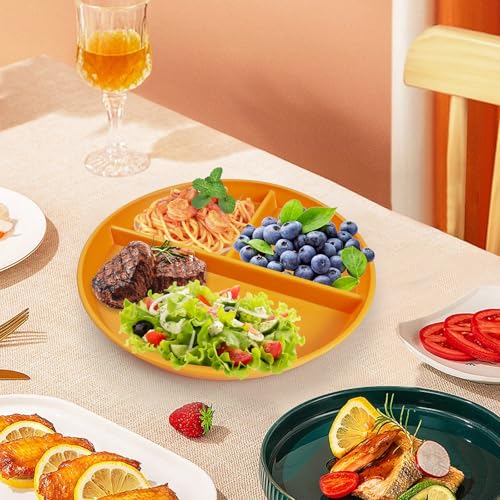 greenandlife Unbreakable Plastic Dinner Plates, 9 inch Portion Control Plates, Reusable Divided Plate Set, Microwave and Dishwasher Safe, Lightweight Picnic Plates for Adult Children Kids - Image 4