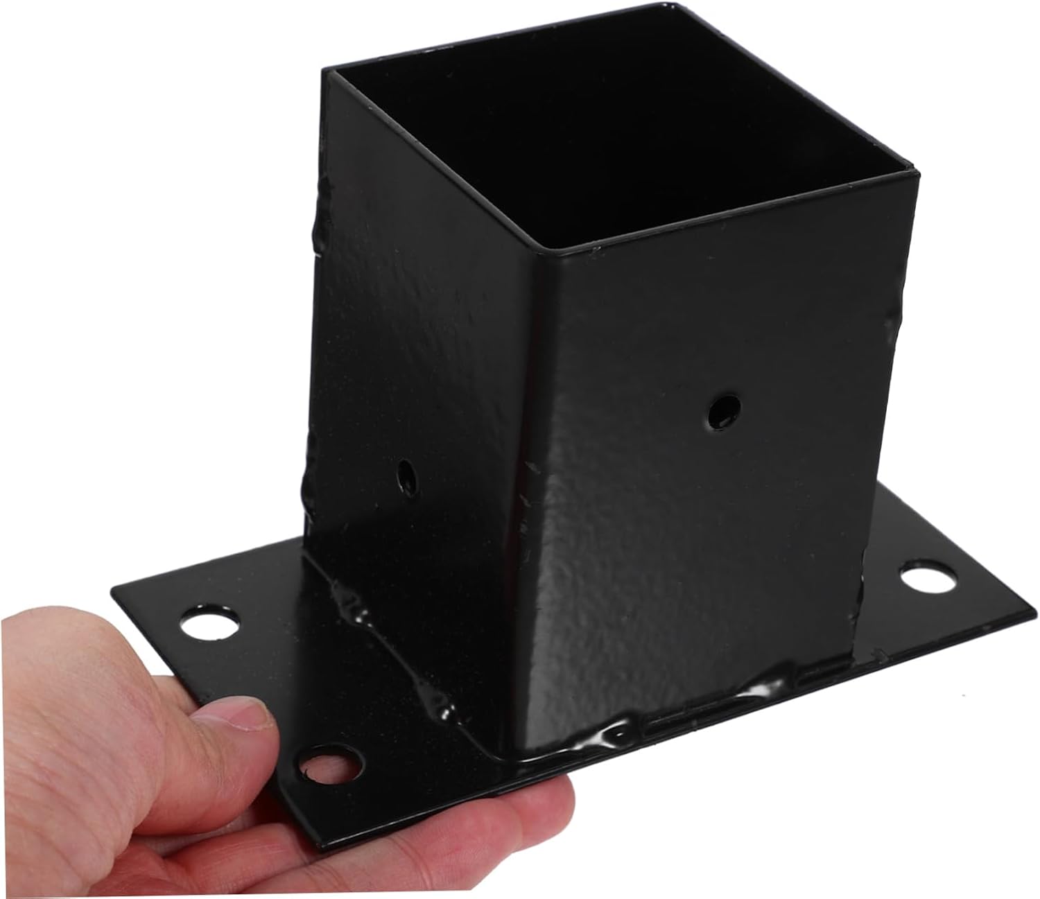 Gadpiparty 2pcs Mailbox Post Base Protector Design Heavy Duty Deck Post Bracket for Easy Installation of Mailbox and Railing Supports Construction Finish
