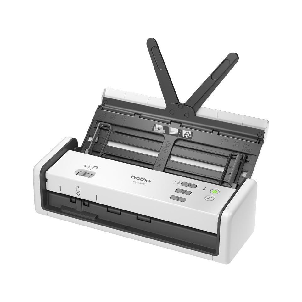 Brother ADS-1300 Scanner de documents compact USB Type-C, 20 feuilles ADF, 30 pages/minute, logiciel PDF
