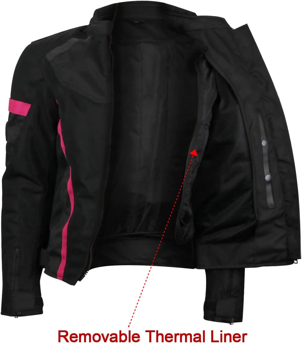 Vance Advance Womens All Weather Season CE Armor Mesh Motorcycle Biker Riding Jacket - Image 6