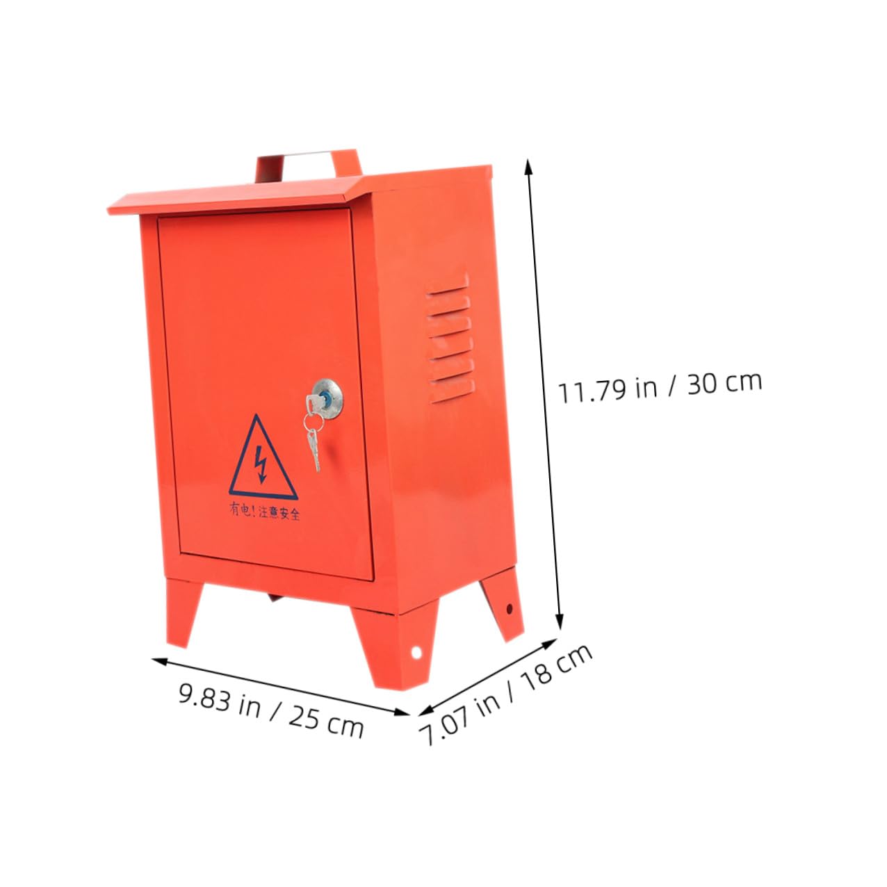 Outdoor Weatherproof Power Distribution Box with Metal Circuit Breaker Case, Portable Small Junction Electrical Box for Construction Site and Rv, 250x300x180mm