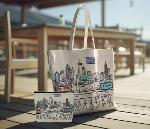 Image of Cities Around the World Artwork Tote Bag Series- Designed in the USA, 17 inchx14 inch, Double Sided Print, Souvenir & Gift