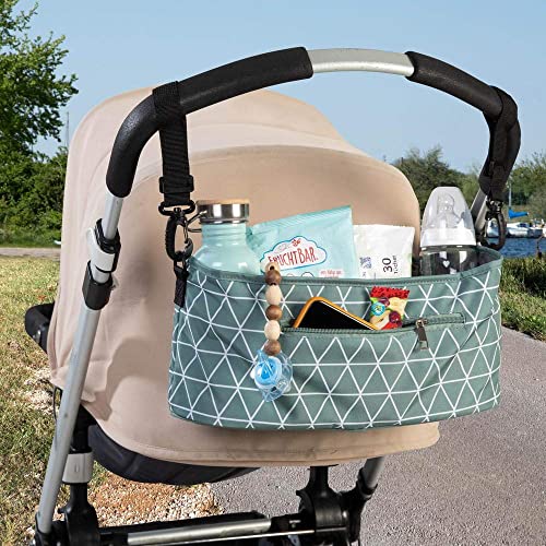 luxdag Kinderwagen Buggy Organizer mit Reißverschluss (Farbe & Motiv wählbar) - Kinderwagentasche zum Anhängen - Baby Zubehör