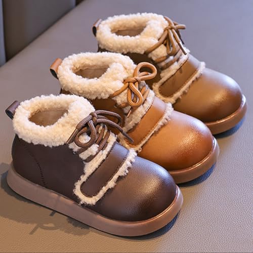 Toddler Kids Winter Snow Boots Slip On Cold Weather Sneakers Anti-Slip Fleece Ankle Boots Baby Girl Glittery Shoes3