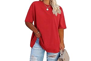 Women's Red Oversized T-shirt Dress