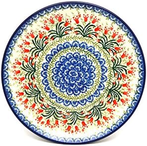 Polish Pottery Plate - 10" Dinner - Crimson Bells