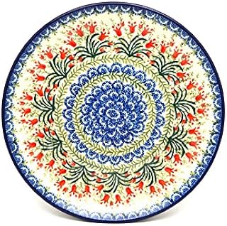 Polish Pottery Plate - 10" Dinner - Crimson Bells