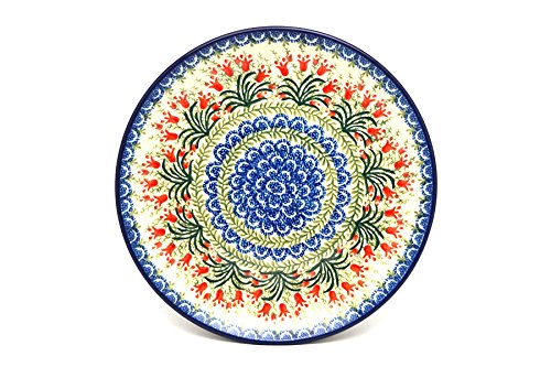 Polish Pottery Plate - 10" Dinner - Crimson Bells