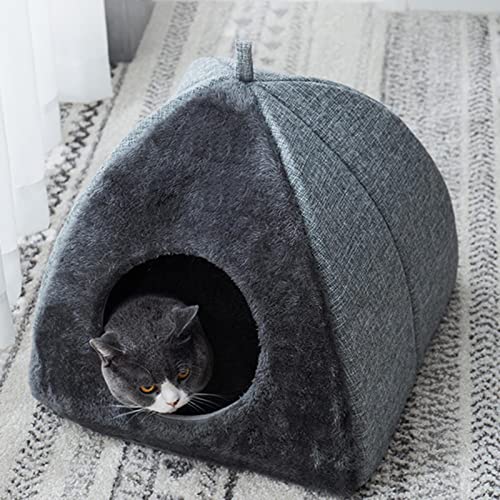 Camas de estimação para animais de estimação de interior,Tenda Triangular Semi-fechada para Gatos -