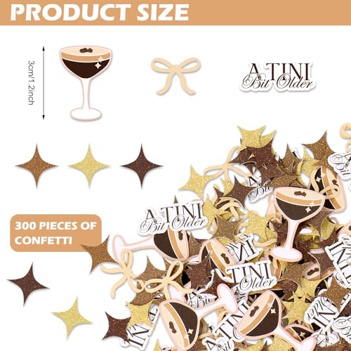 Image of Whaline 300 Pcs Espresso Martini Table Confetti A Tini Bit Older Confetti Table Centerpieces for Birthday Bachelorette Bridal Shower Party Decoration