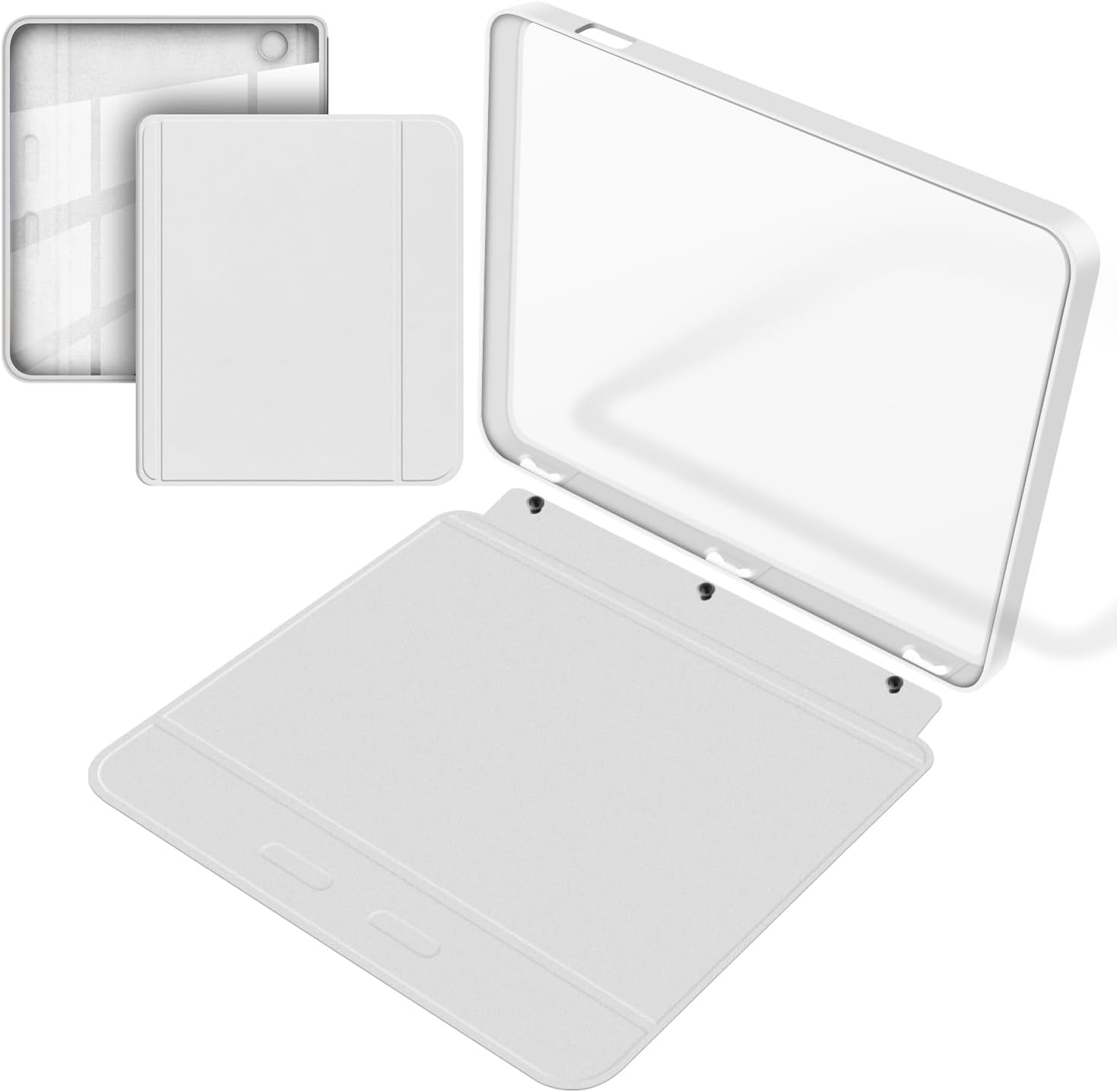 Split Folio Detachable Protective Case for 7" Kobo Libra Colour 2024 Released, Ultra Clear Transparent Back Cover Light Shell, Auto Sleep and Wake, White
