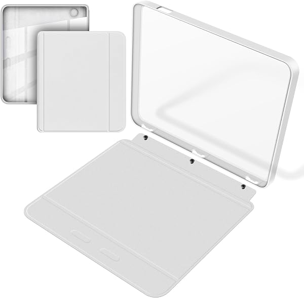 Split Folio Detachable Protective Case for 7" Kobo Libra Colour 2024 Released, Ultra Clear Transparent Back Cover Light Shell, Auto Sleep and Wake, White - 1