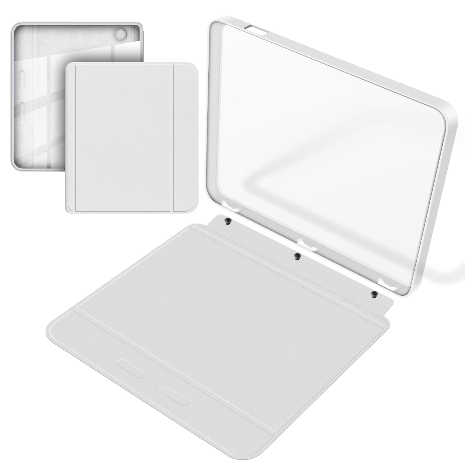 Split Folio Detachable Protective Case for 7" Kobo Libra Colour 2024 Released, Ultra Clear Transparent Back Cover Light Shell, Auto Sleep and Wake, White