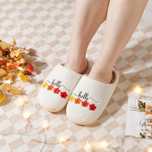 Womens Mens Halloween Pumpkin Slippers Spooky Lantern Plush Warm Slippers Indoor Outdoor Memory Foam House Home Winter Shoes2