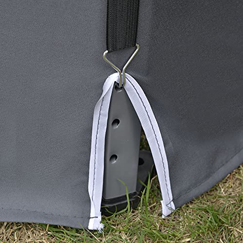 Outsunny 3.8m x 3.2m Pop Up Gazebo Hexagonal Canopy Tent Outdoor Sun Protection with 6 Mesh Sidewalls, Hand Bag, Grey - Image 8