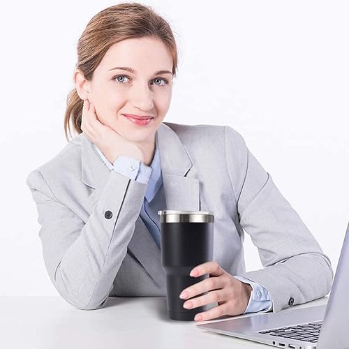 Vista 21 de Vaso de viaje de 30 onzas con aislamiento al vacío con tapas, taza de acero inoxidable de doble pared a granel para el hogar, la oficina, al aire