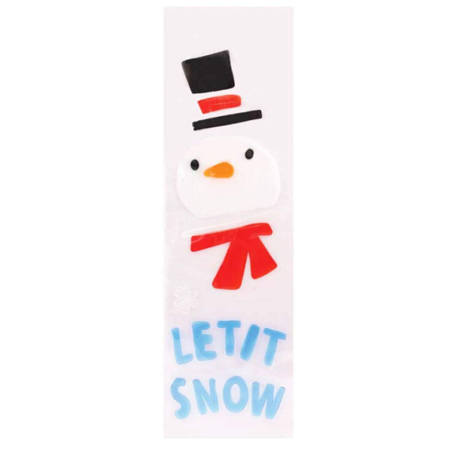 Lizzy Santa - Let It Snow | Christmas Gel Window Stickers | One Size, Reusable Plastic | Santa, Snowman, Elf Designs, Bright Colours, Easy Peel & Reuse | Christmas Window Decorations