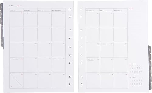 Miniatura 4 de russell+hazel Mini pestañas de mes de julio de 2023 a diciembre de 2024, insertos de carpeta, 6.375 x 8.375 pulgadas, 18 hojas