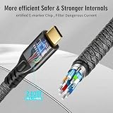 CHENLENIC 2 szt. Kabel USB C 3,2 Gen2x2 20 Gbps, typ C 4K@60 Hz, UHD Video 5A/240 W, PD3.1, przewód szybkiego ładowania z e-markerem, kompatybilny z Thunderbolt 3/4 do MacBooka Pro (2, USB3.2, 20G