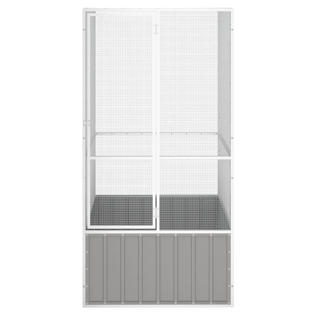 vidaXL Jaula de Pájaros Aves Pajareras Palomas Casita Acero Galvanizado Gris