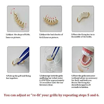 Psivika Gold Shiny Plated Hip Hop Teeth Grillz Caps Iced Out CZ Top and Bottom Vampire Fangs Grillz for Your Teeth for Men and Women