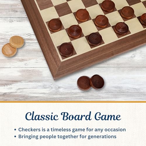 Old School Wooden Checkers Set clásico de madera 12 pulgadas miniatura 6