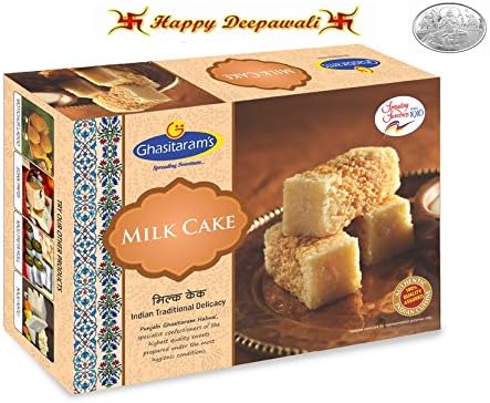 Punjabi Ghasitaram Halwai Diwali Special Milk Cake Gift Box with Free Silver Plated Coin. (400gms) Diwali Gift Box