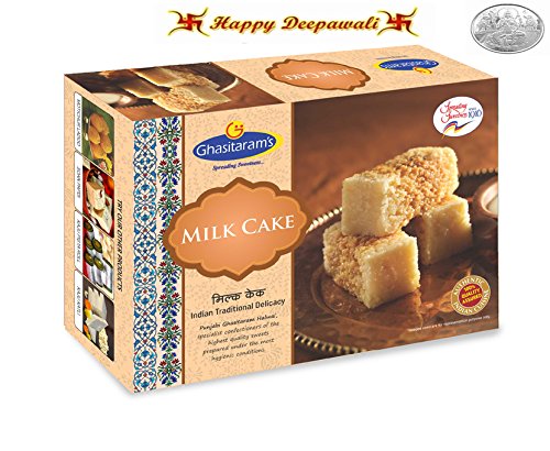 Punjabi Ghasitaram Halwai Diwali Special Milk Cake Gift Box with Free Silver Plated Coin. (400gms) Diwali Gift Box