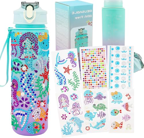 Decorate Your Own Water Bottle Kits for Girls, Graduation Birthday Gifts for 5-12 Year Old Girl, Crafts for Kids Ages 4-8, Arts And Crafts for Kids Ages 8-12, Toys for Ages 5-7, Toys for Girls 8-10