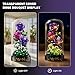 HiWEEGO Flowers Building Set with LED Light - 319PCS Halloween Roses Bouquet with Cover Botanical Collection Building Block Toy Artificial Flower for Home Decor Christmas Birthday Gift for Adults Girl