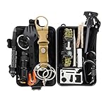 Steel Mule Kit Supervivencia 72 Horas 32 en 1 | Ki...: Kit de supervivencia completo de 32 elementos: Ideal para expediciones al aire libre, campamentos y entrenamientos militares, incluye herramientas esenciales como sierra de cuerda (60 cm), navaja plegable con sierra y cortador, pedernal con varilla d...