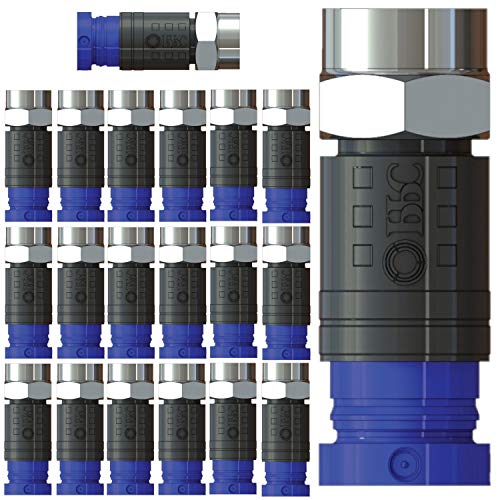 Inbrackets Compression F Connector Professional CMX100 for CT100 WF100 coaxial COAX Satellite Aerial Cable (20 Pack)