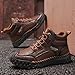 ENOEGMSD Men's Handmade Lace Up Ankle Chukka Boots Fashion Non-Slip High Top Sneakers Comfortable Slip-on Outdoor Walking Driving Leather Boots (Brown,9)