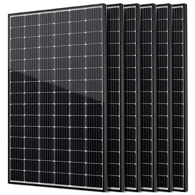 wnzoyon N-Type 18BB 1200W Solar Panel, 6Pcs 200 Watt Solar Panel 12V/24V,25.4% Efficient Monocrystalline PV Module for Batteries, Off-Grid Charger for RV, Marine, Farm, Trailer, Cabin, Home.