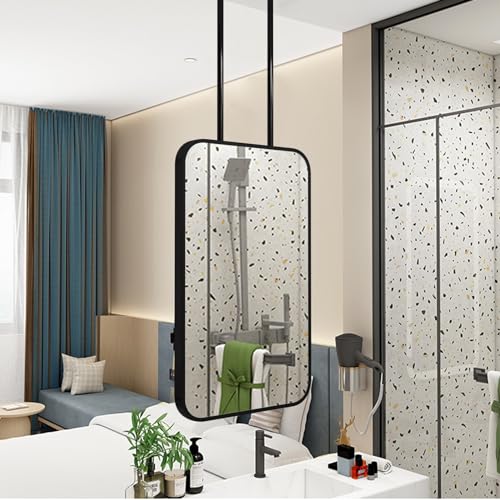 Miroir de courtoisie avec tige de suspension en métal chic pour plafond