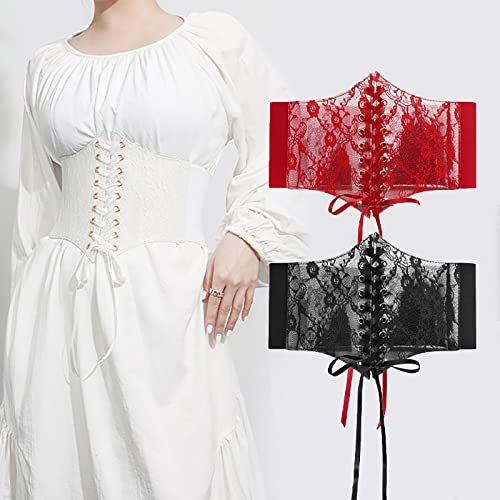 Kids Belts For Boys Women 'S Corset Belt Tops Lace Up Waist Belt Strapless Underbust Corset Bustier (White, One Size) #TOP4