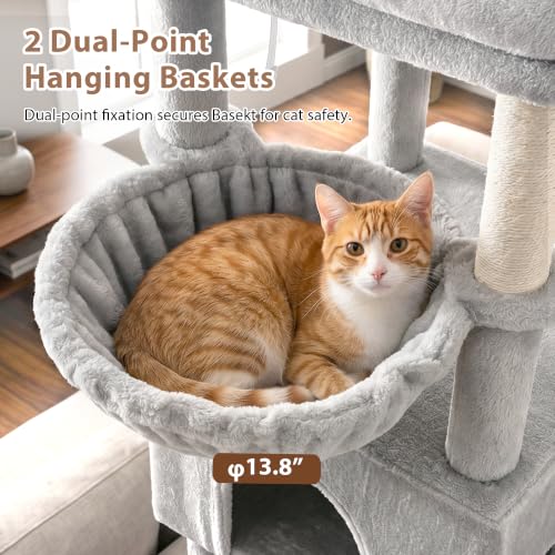 Image of Gitelsnour Cat Tree, 78.7'' Tall Tower with Extra Wide Top Platform GCT804W