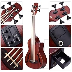 Basse Acoustique électrique en Bois de 30 Pouces Ukulélé Ukulélé Ukulélé hawaïen - Les Beatles, Paul McCartney, John Lennon, RIngo Starr, George Harrison Basse Acoustique électrique en Bois de 30 Pouces Ukulélé Ukulélé Ukulélé hawaïen – Image 3