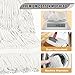 Industrial Commercial Mops for Floor Cleaning - Looped-End Heavy Duty Wet Mop with Long Handle for Hardwood Wood Tile Vinyl - Reusable Cotton Head for Home Garage Kichen Bathroom