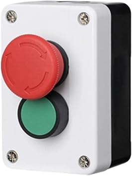 2P Two Position 10A Emergency Stop Reset Green Push Button Box Switch Waterproof Industrial Control Power NO NC