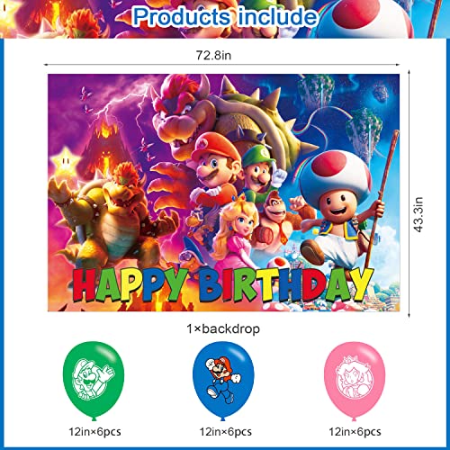 Mario Movie 2023 Backdrop Birthday Banner For Mario Movie 2023 Birthday Party Supplies Mario Movie 2023 Photograph Background Photo Booth 5X3Ft #TOP1