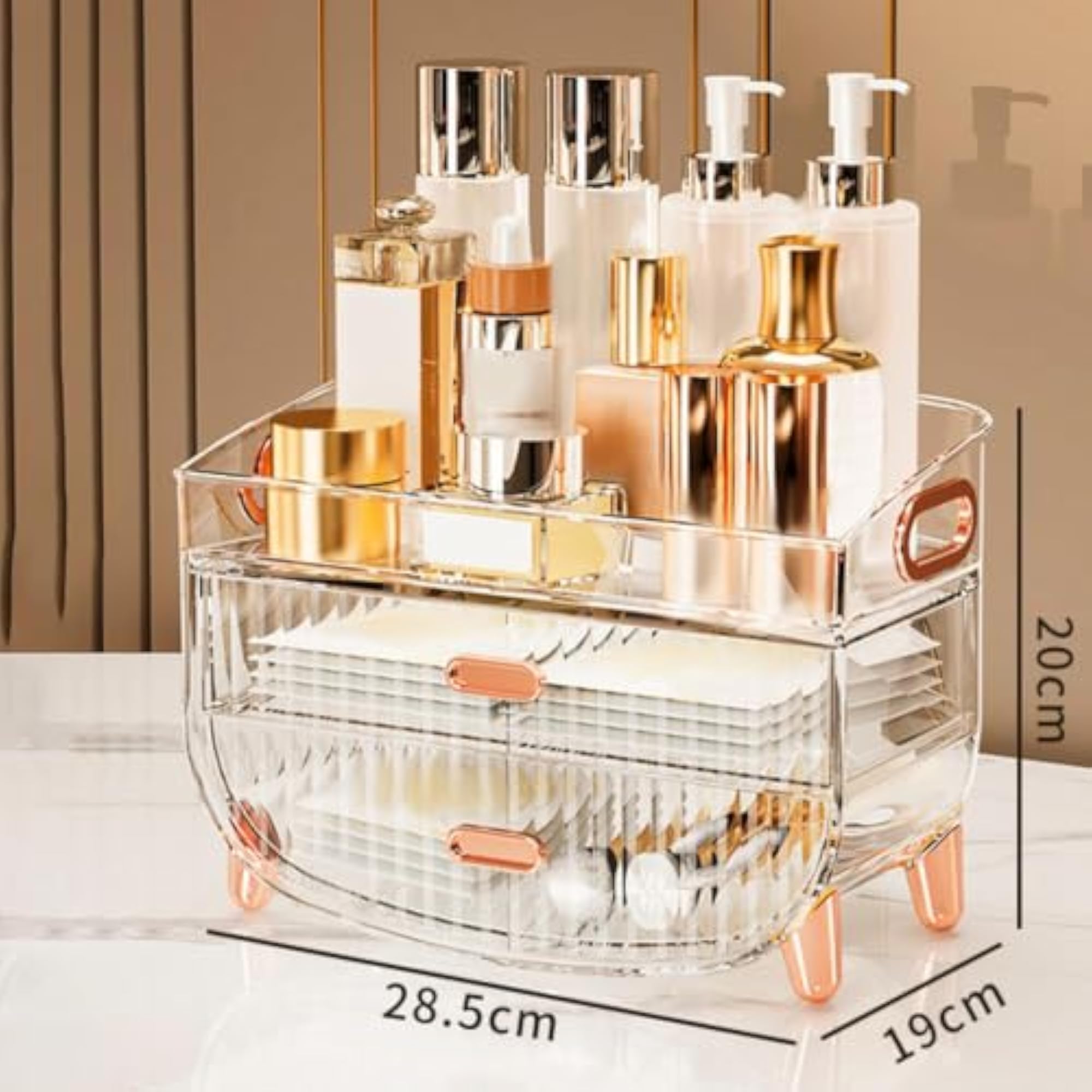 Clear Desktop Makeup Organizer Caddy