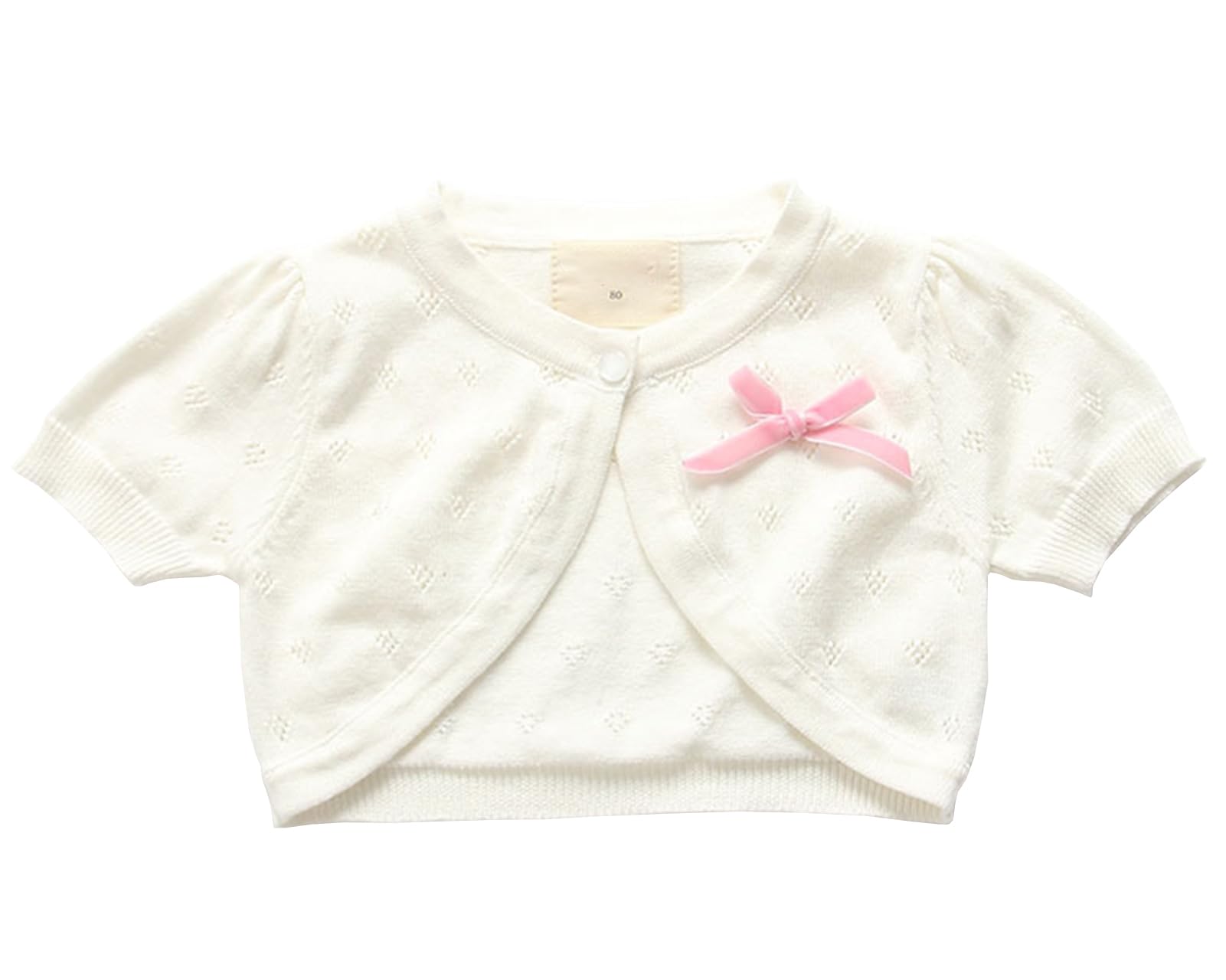 Bolero Cardigan para Niña,Chaqueta de Punto Floral Manga Corta, Chaqueta de Hombro, Vestido de Comunión