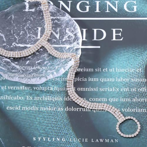 Wendalern Boho Tennis Knöchel Armband Strass Tennis Kette Zehenring Fußkettchen 3 Reihe Kristall Kette Fußkettchen Diamant Cz Barfuß Sandalen Fußkette Strand Hochzeit Schmuck Für Frauen Mädchen