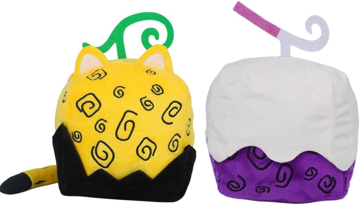 Blox Fruits Plush?Blox Fruits Plushies Toy Pillow 6", Home Kids' Bedroom Decor, Birthday Christmas Stocking Stuffers Choice for Boys Girls (Dough Fruit+Leopard)