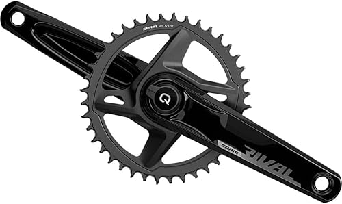 Miniatura 1 de SRAM Rival 1 AXS - Juego de bielas anchas para medidor de potencia, 6.791 in, 12 velocidades, 40t, montaje directo de 8 pernos, interfaz de husillo