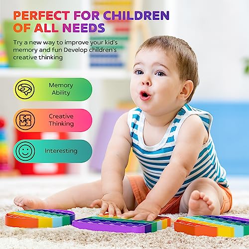 Soullife 12 Pack Fidget Toys,Push Pop Fidget Sensory Toys Set,Stress Relief Gifts For Kids & Adults,Pop Bulk & Party Favors Toddler Toys For Easter Gifts,Party Supplies,Classroom Prizes #TOP1