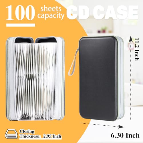 YILAG CD Case DVD Storage 4 Pack,100 Capacity DVD Cases Holder CD Storage Case Holders Plastic CD DVD Disc Case Storage Wallet Binder for Car Home Office Travel(4Colours) - Thumbnail 3